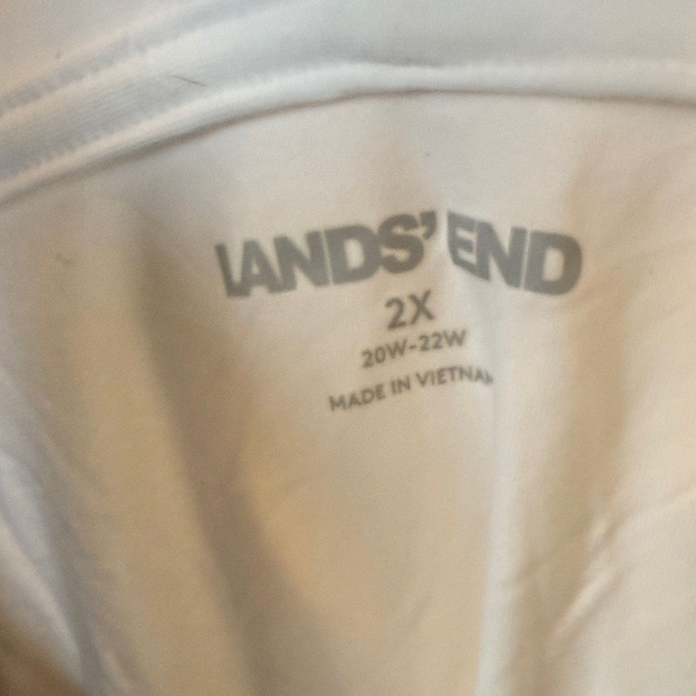 Lands' End Women's White Hooded Swim Cover-Up Swim Shirt Size 2X Full Zip - Picture 2 of 11
